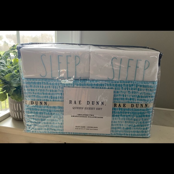 Rae Dunn Other - NEW RAE DUNN ‘SLEEP’ QUEEN SHEET SET